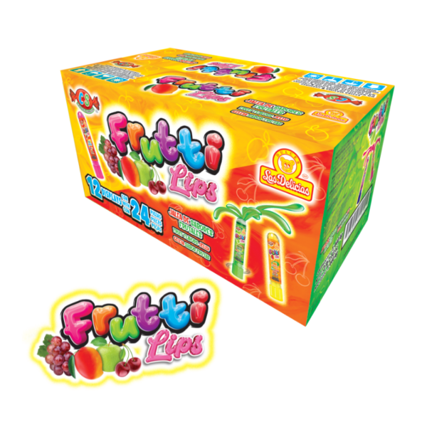 Caja de Frutti Lips con jaleas de sabores frutales