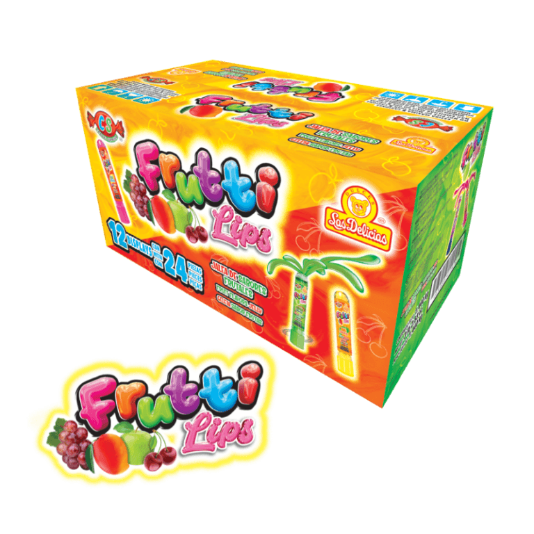 Caja de Frutti Lips con jaleas de sabores frutales