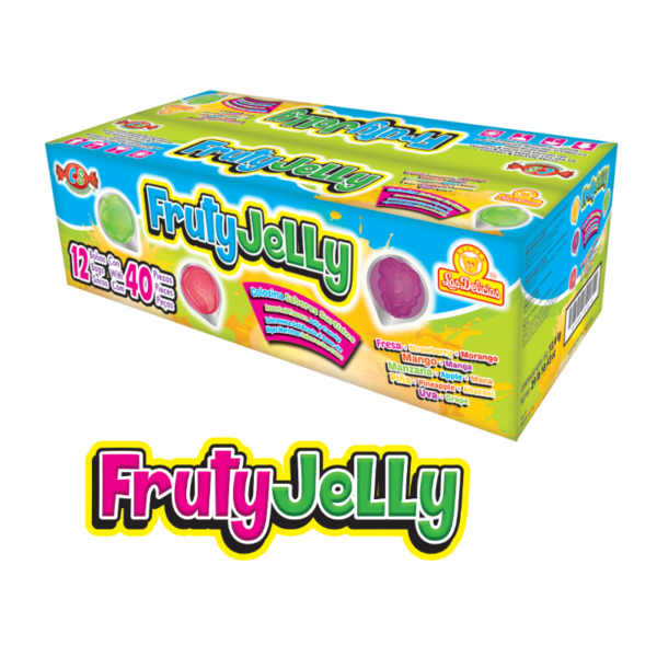 Caja de Fruty Jelly con gelatinas de sabores frutales surtidos