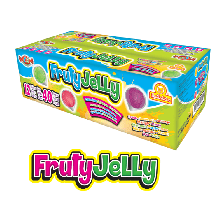 Caja de Fruty Jelly con gelatinas de sabores frutales surtidos