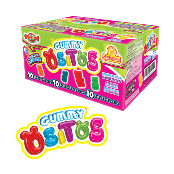 Caja de Gummy Ositos con gomitas de sabores frutales