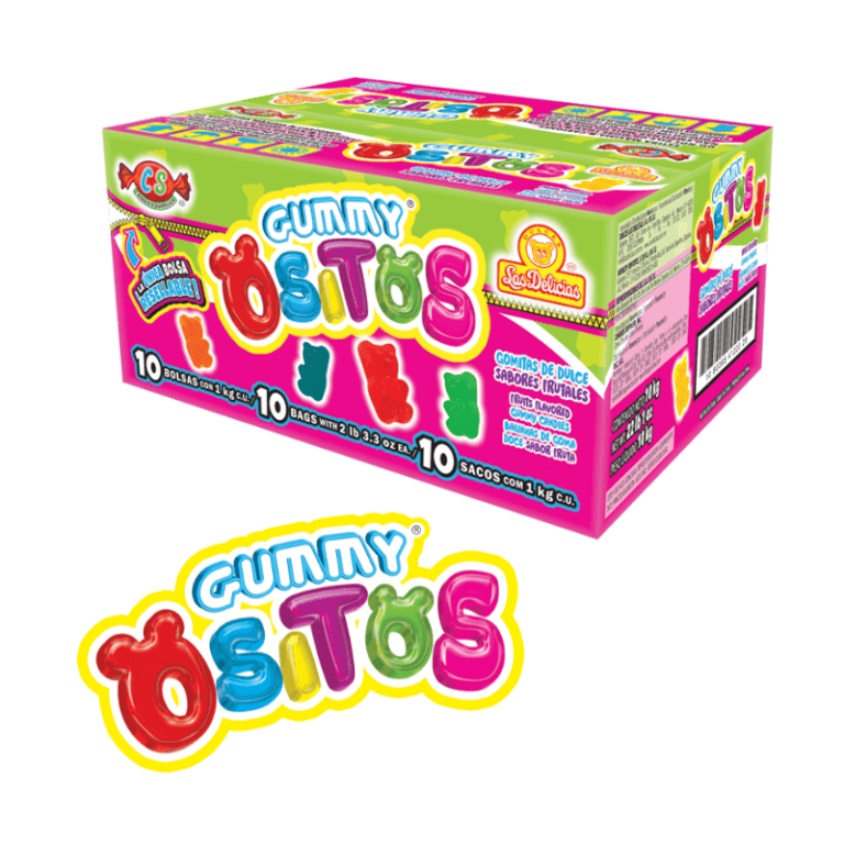Caja de Gummy Ositos con gomitas de sabores frutales