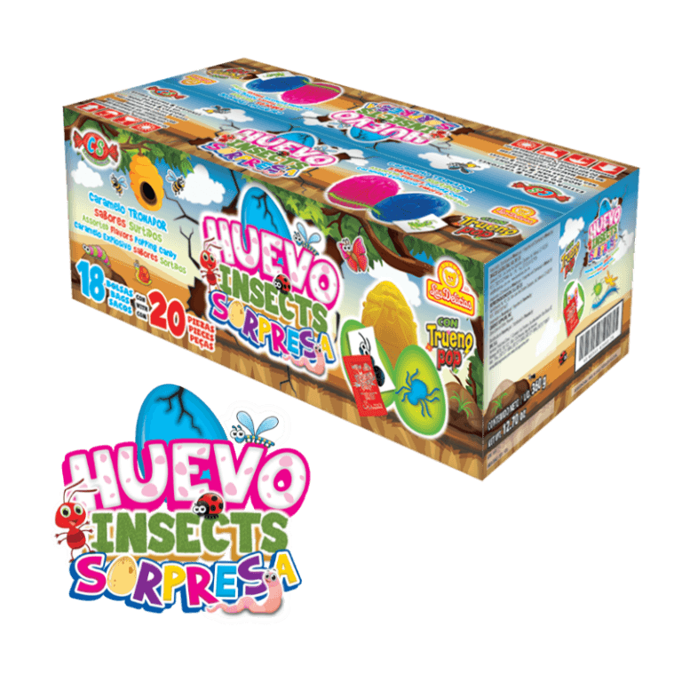 Caja de Huevo Insects Sorpresa con caramelos y juguetes