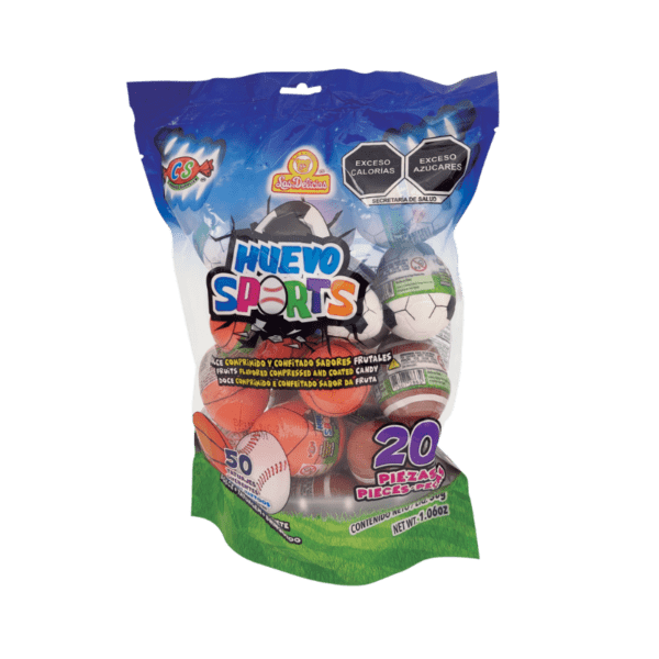 Bolsa de Huevo Sports con dulces comprimidos y confitados de sabores frutales