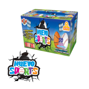 Caja de Huevo Sports con dulces comprimidos y confitados de sabores frutales