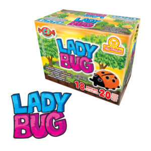 Caja de Lady Bug con dulces comprimidos y confitados de sabores frutales.