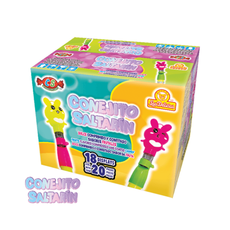Caja de Conejito Saltarín con diseño colorido y atractivo.