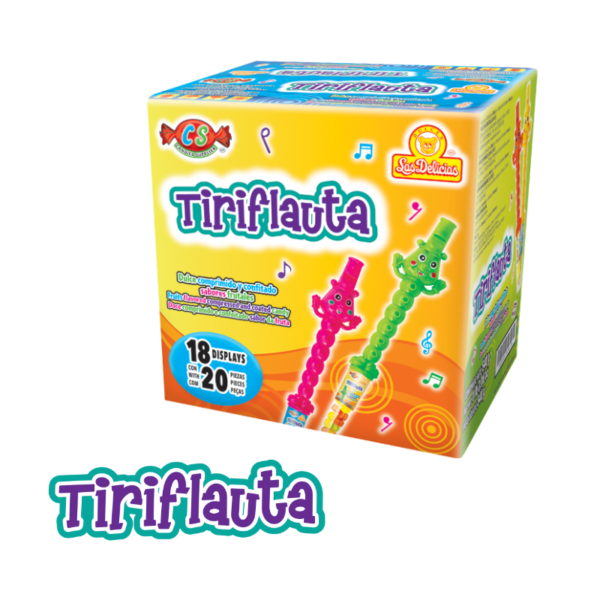 Caja de Tiriflauta con 18 displays de 20 piezas cada uno.