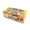 Display Choco Galletin Crispy con 12 piezas, tapa visible con empaques individuales y advertencias de contenido calórico y azúcares.
