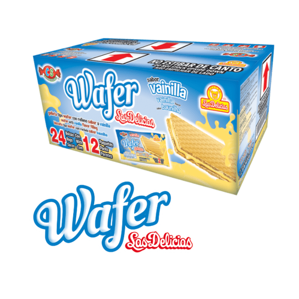 Caja de Wafer Las Delicias Vainilla con 24 bolsas individuales