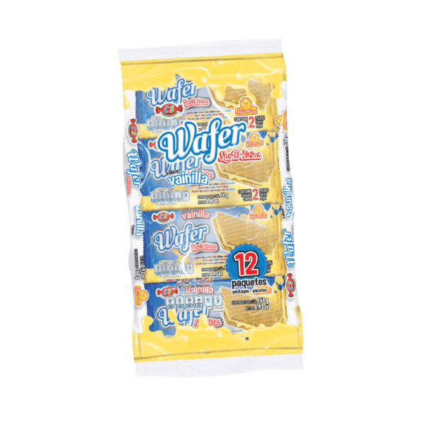 Display de Wafer Las Delicias Vainilla con 12 paquetes individuales
