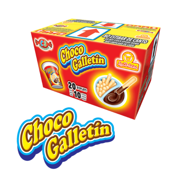 Caja de Choco Galletin Chocolate con 20 displays de 10 piezas cada