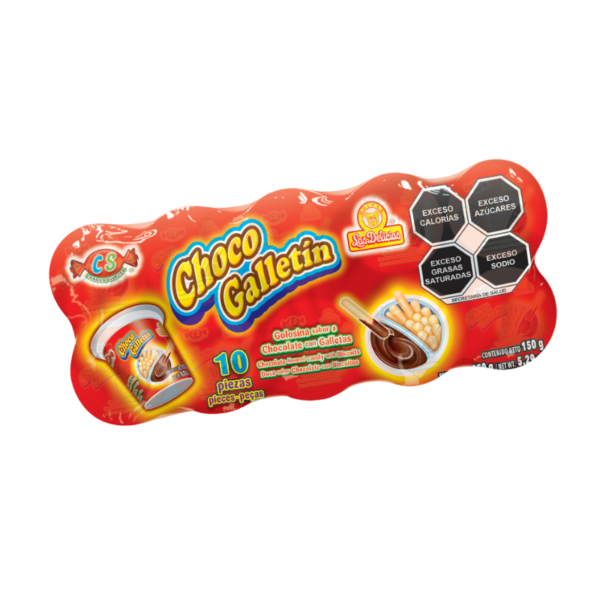Display de 10 vasitos de Choco Galletin Chocolate.