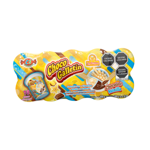 Display con 10 unidades de Choco Galletín Chocolate-Vainilla