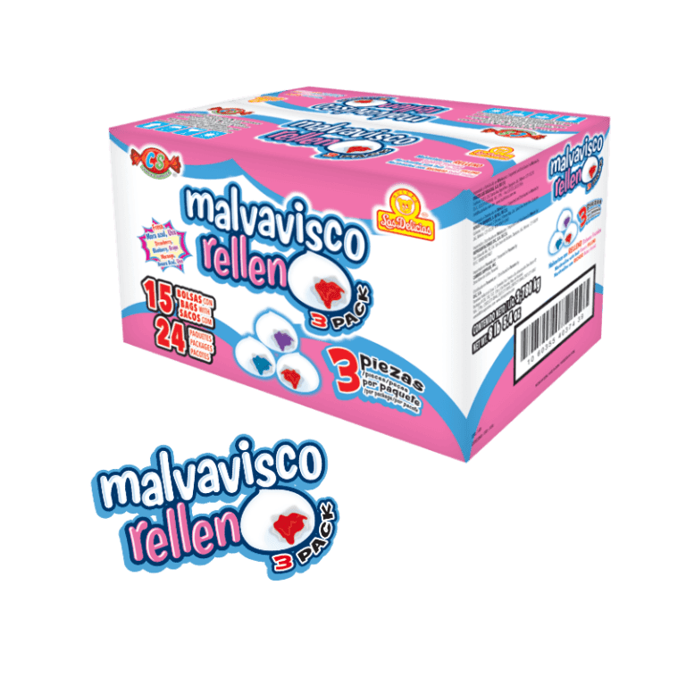 Caja mayorista de Malvavisco Relleno 3 Pack con 15 bolsas