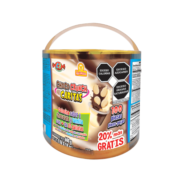 Vitrolero de Choco Crunch Caritas con 100 piezas individuales