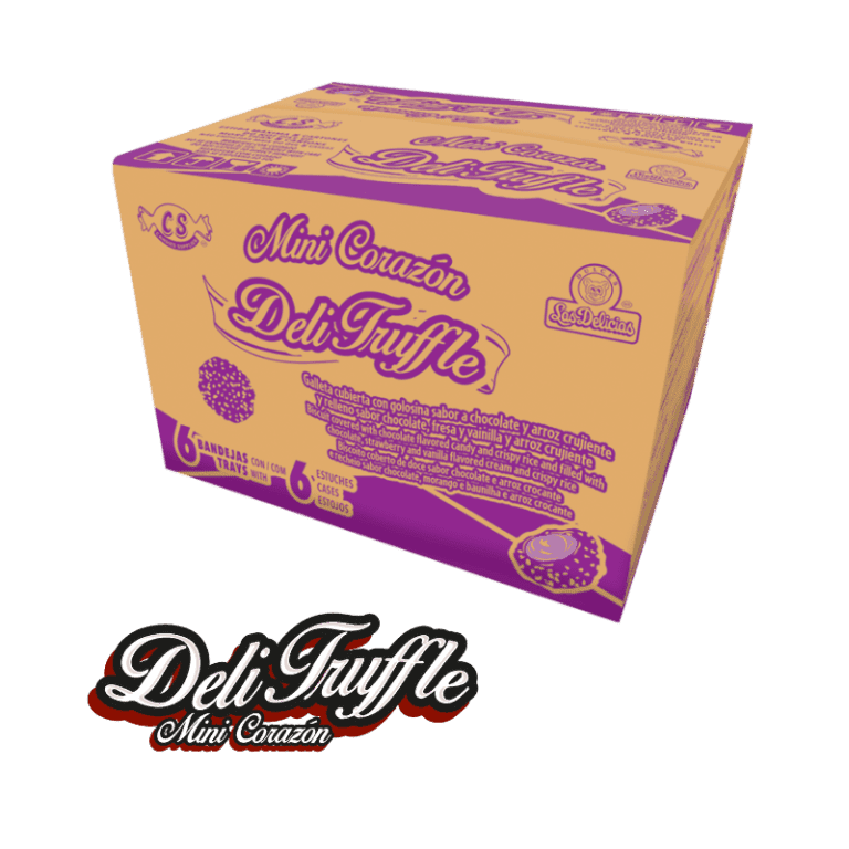 Caja mayorista de Deli Truffle Mini Corazón con 6 bandejas