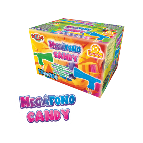 Caja mayorista de Megáfono Candy con 18 displays