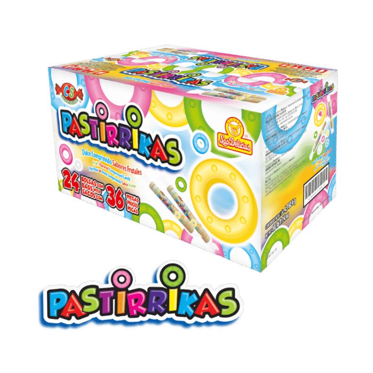 Caja de Pastirrikas – Dulce comprimido sabores frutales