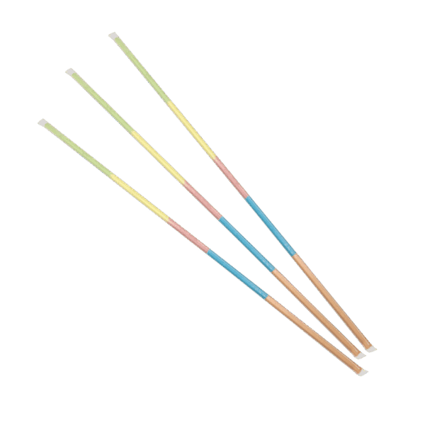Sobres individuales de Popotix 5 en 1 con secciones multicolor.