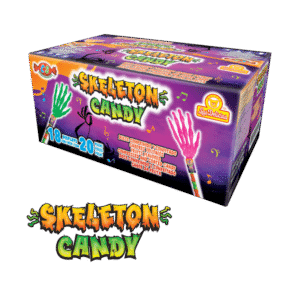 Caja Skeleton Candy con diseño colorido y 18 displays