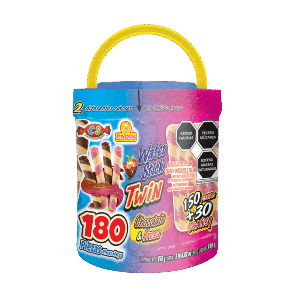 Vitrolero de Wafer Stick Twin con 180 piezas