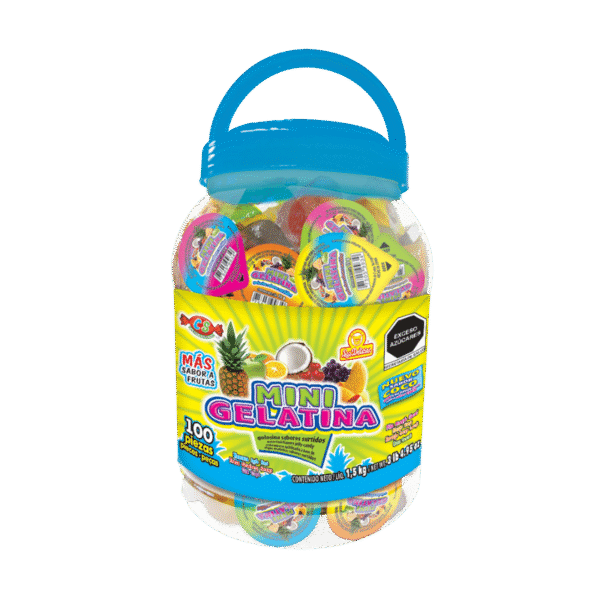 Vitrolero de Mini Gelatina con 100 piezas surtidas de 15 g