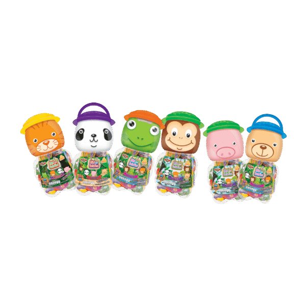 Vitroleros de Mini Gelatina Zoo con 100 piezas y diseños de animales