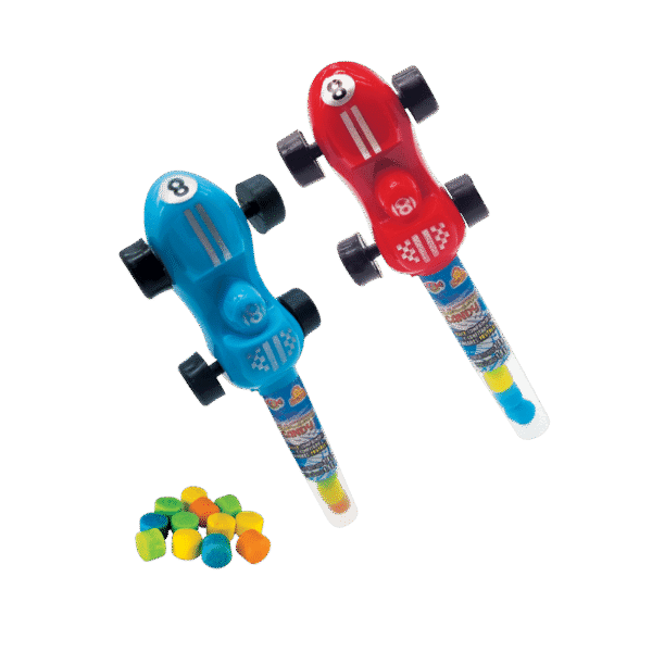 Unidades individuales de Racing Candy con autos y caramelos