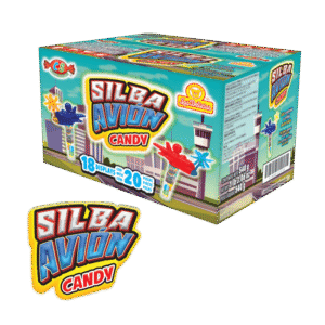 Caja Silba Avión Candy con 18 displays y colores llamativos