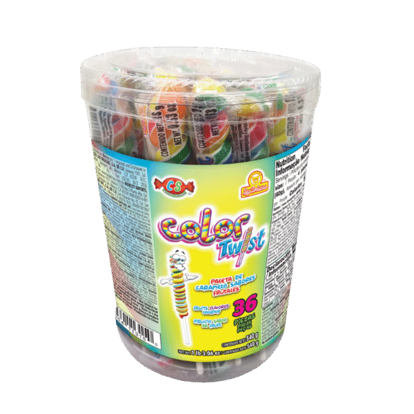 Vitrolero Color Twist con 36 paletas frutales en espiral
