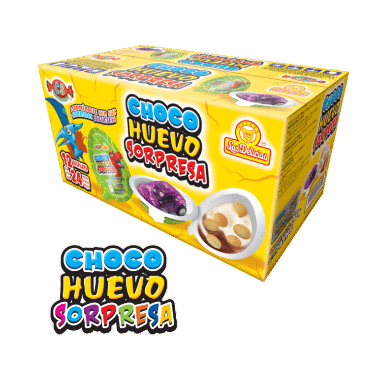 Caja de Choco Huevo Sorpresa Dinosaurio con 12 displays y diseño jurásico