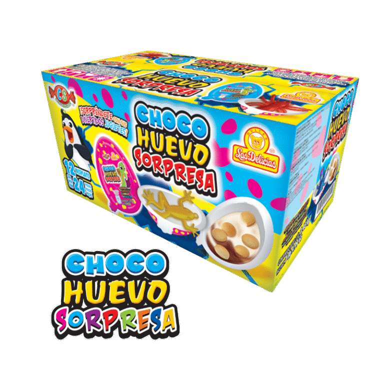 Caja Choco Huevo Sorpresa Pingüino con 12 displays