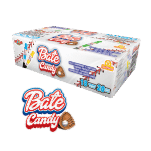 Bate Candy – caja master con 18 displays y diseño deportivo