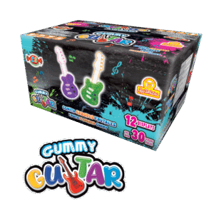 Gummy Guitar – caja master con diseño musical y 12 displays