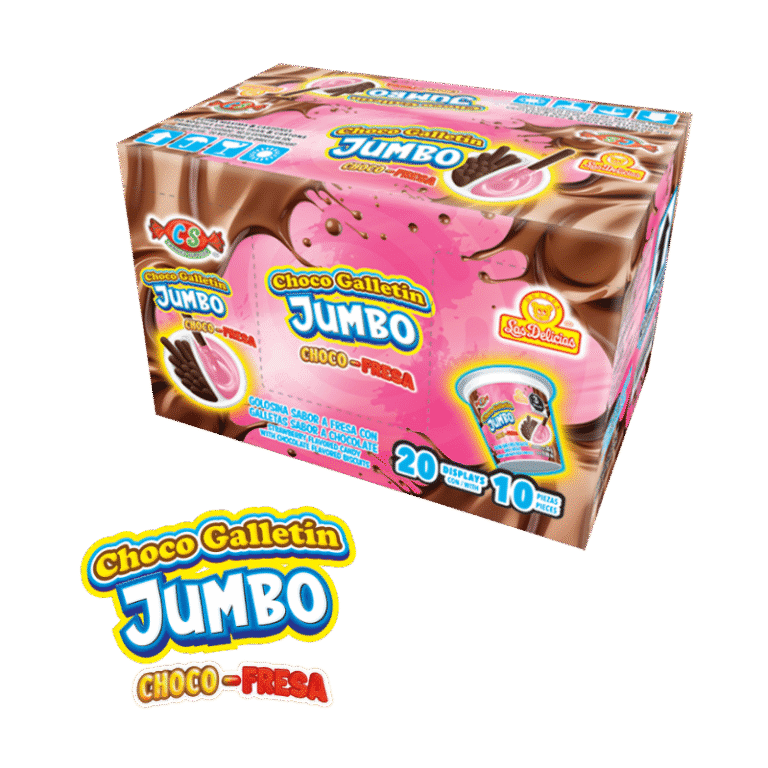 Caja de Choco Galletin Jumbo Choco-Fresa con 20 displays de 10 unidades