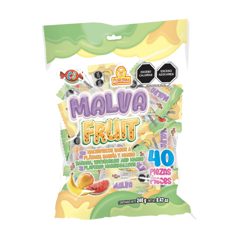 Bolsa de Malva Fruit con 40 malvaviscos individuales